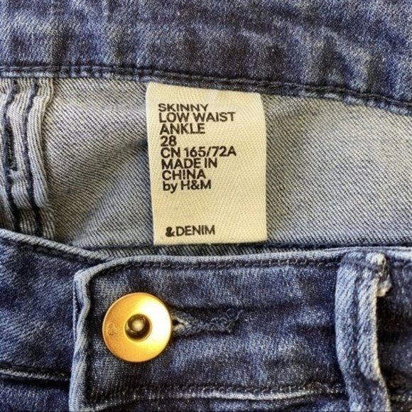 & Denim H&M Moto Skinny Low Rise Ankle Jeans Size 28 - Picture 5 of 8
